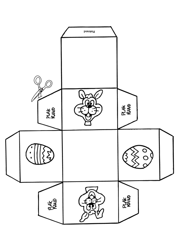 Kolorowanka - Wielkanocny Zajączek i Jajka do Druku kolorowanka do druku